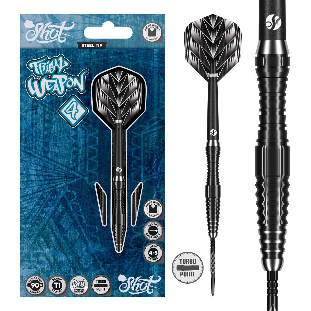 Tribal Weapon 4 Series Steel Tip Dart Set-90% Tungsten Turbo Points