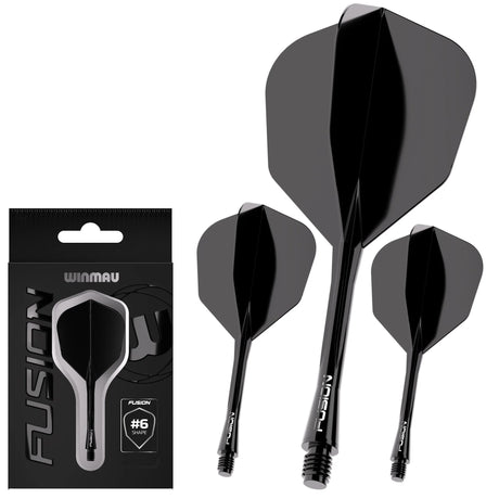 Winmau Black Fusion #6 Integrated Flight & Shaft - Aussie Dart Supplies Online