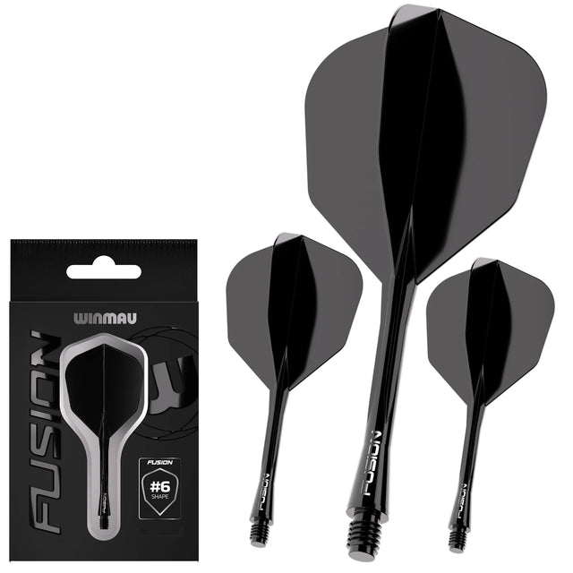 Winmau Black Fusion #6 Integrated Flight & Shaft - Aussie Dart Supplies Online