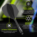 Winmau Black Fusion #6 Integrated Flight & Shaft - Aussie Dart Supplies Online