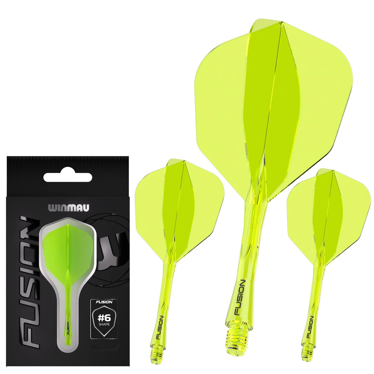 Winmau Yellow Fusion #6 Integrated Flight & Shaft - Aussie Dart Supplies Online