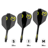 Winmau MVG Fusion #6 Intergrated Flight and Shaft Black with MVG Logo with lengths.