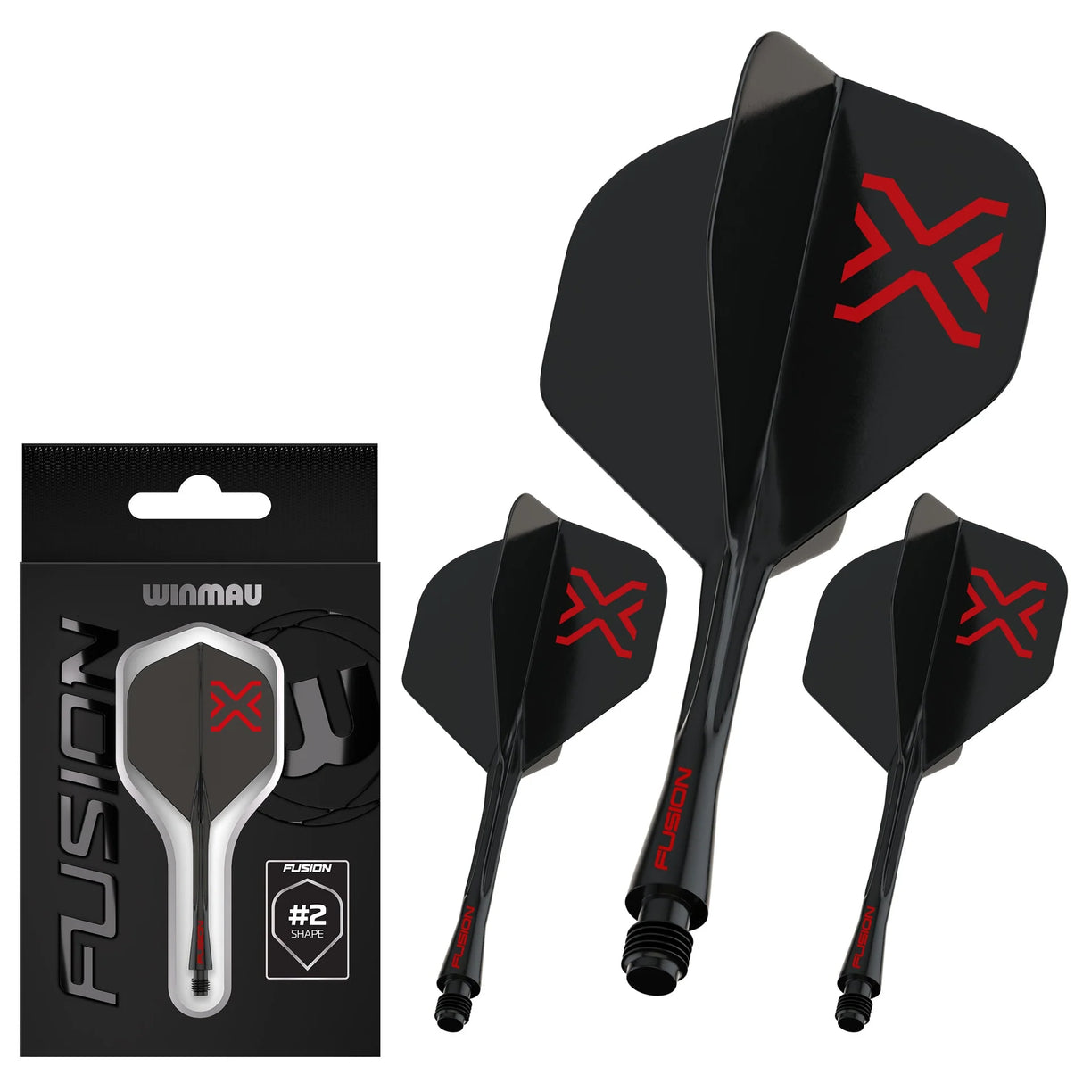 Blade X - Fusion Integrated Flight & Shaft Black Std No2 - Aussie Dart Supplies Online