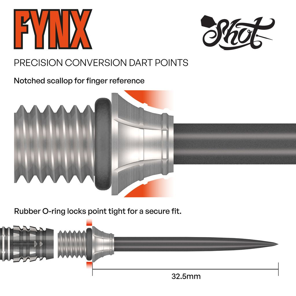 Shot Fynx Conversion Points 32mm - Aussie Dart Supplies Online