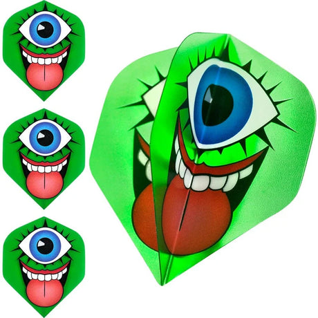 Designa Green One-Eyed Monster STD No2 Flights - Aussie Dart Supplies Online