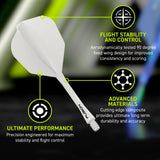 Winmau White Fusion #6 Integrated Flight & Shaft - Aussie Dart Supplies Online