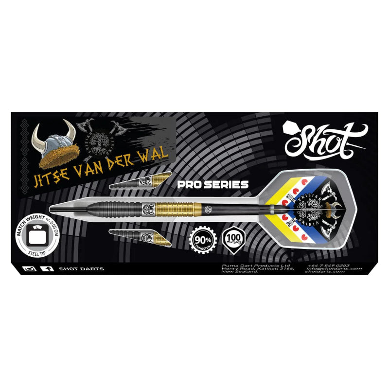 Jitse van der Wal Steel Tip Dart Set-90% Tungsten Barrels