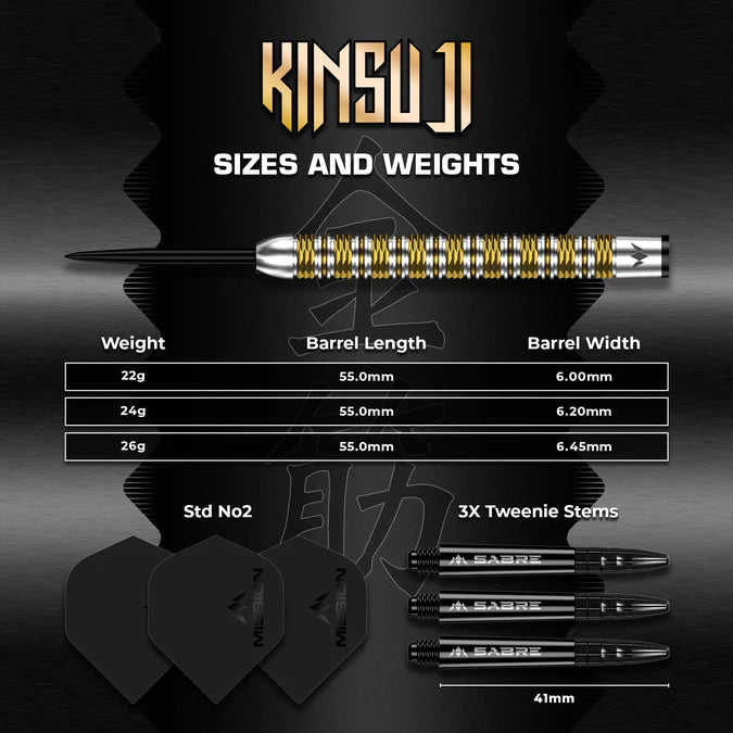 Mission Kinsuji 95% Tungsten - Aussie Dart Supplies Online