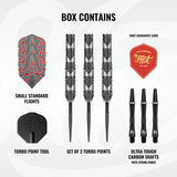 Warrior Awe Steel Tip Dart Set-90% Tungsten Barrels-Turbo Points
