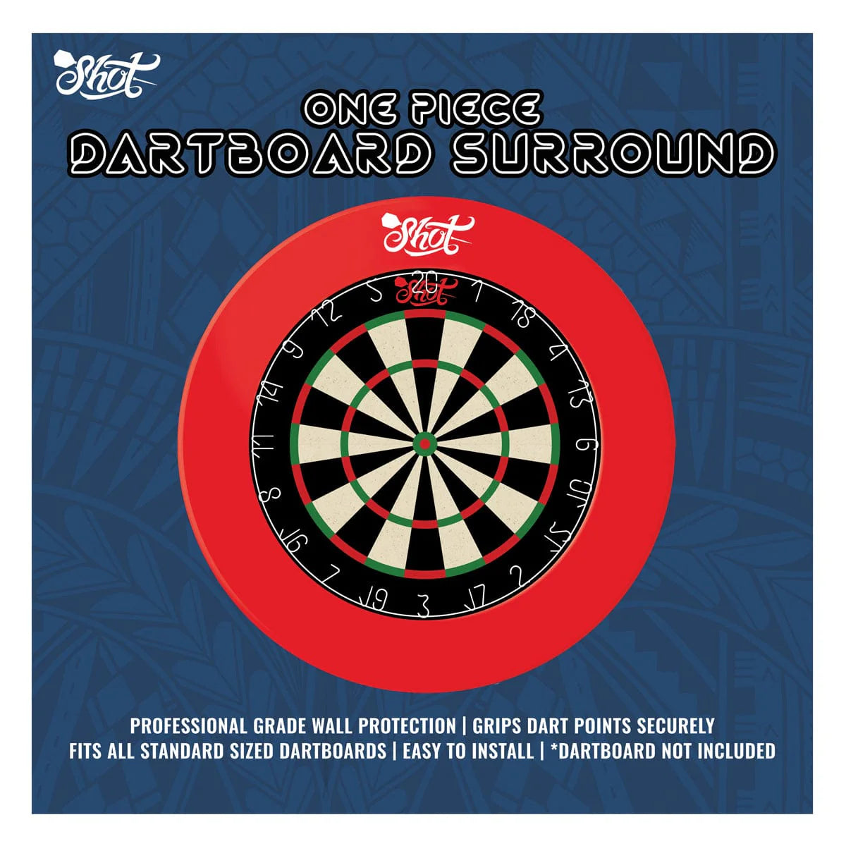 Shot One Piece Dartboard Surround- Red - Aussie Dart Supplies Online