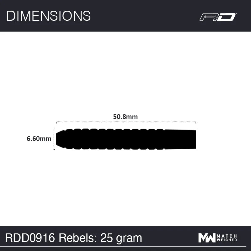 Red Dragon Rebel 2 90% Tungsten Darts Set - Aussie Dart Supplies Online
