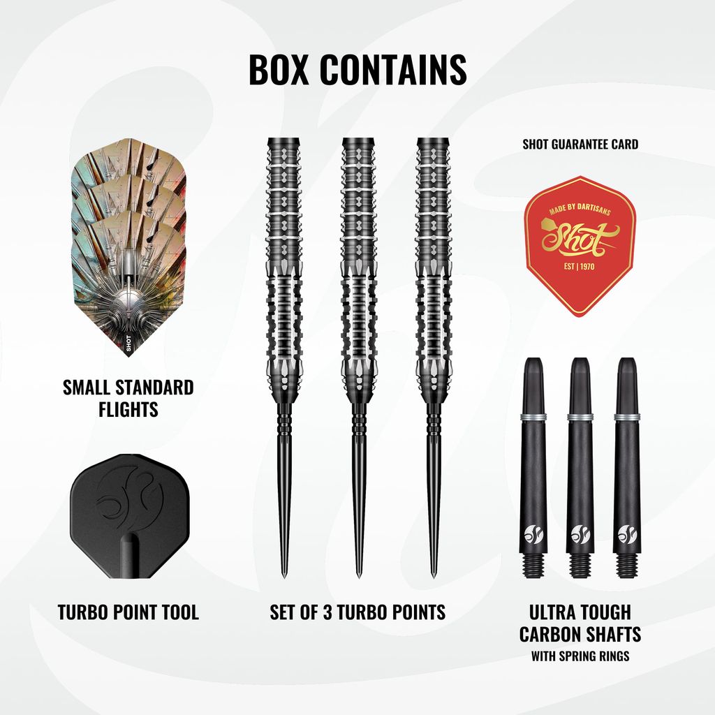 Gnarly Shredda Steel Tip Dart Set-90% Tungsten Barrels-Turbo Points