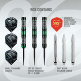 Shot AI Cyberpunk Darts Set Contents