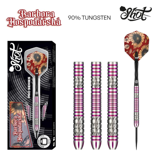 Shot Barbora Hospodarska 90% Steel Tip Darts Set