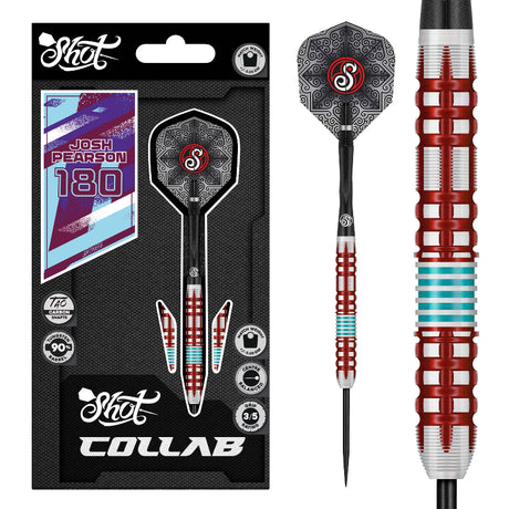 Shot Collab Josh Pearson Steel Tip Dart Set-90% Tungsten Barrels-23gm