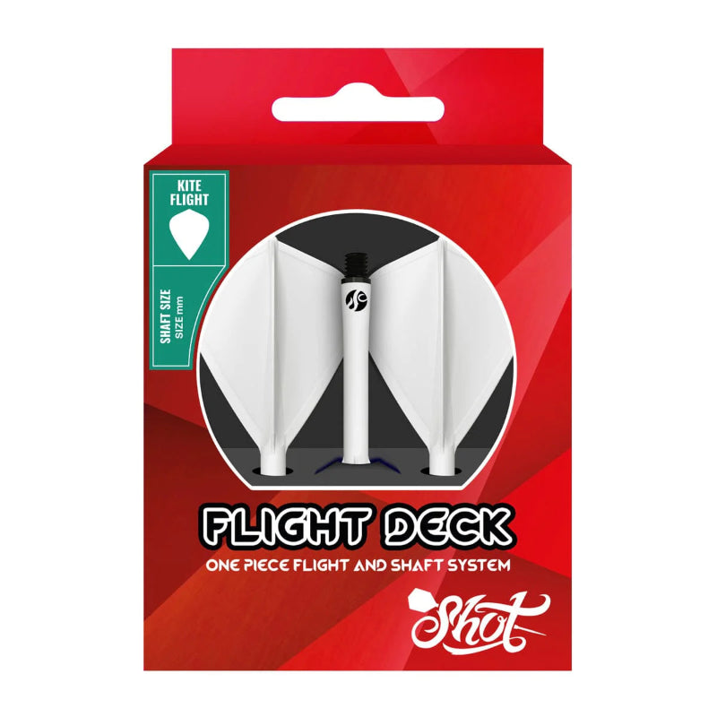 Shot Flight Deck Kite One Piece Flight & Shaft System White
