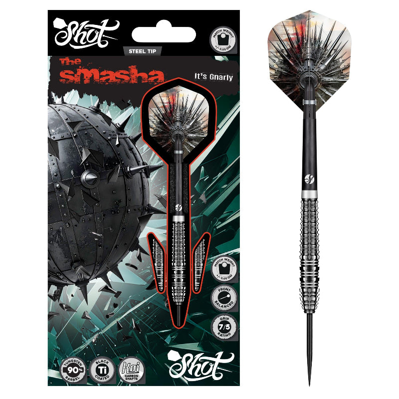 Gnarly Smasha Steel Tip Dart Set-90% Tungsten Barrels