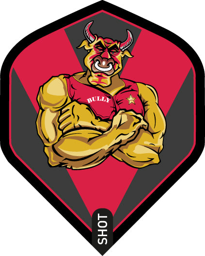 Shot Michael Smith Bully Boy Dart Flight Set-Red-Standard