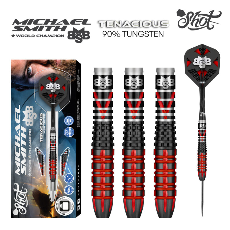 Shot Michael Smith Tenacious 90% Tungsten Darts Set