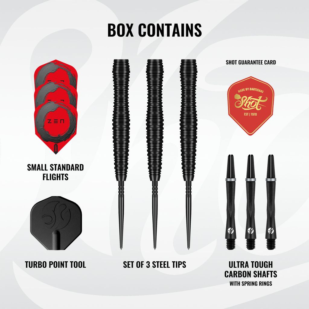 Zen Scallop Steel Tip Dart Set-90% Tungsten Barrels - Aussie Dart Supplies Online