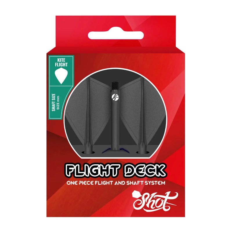 Shot Flight Deck Kite One Piece Flight & Shaft System Black