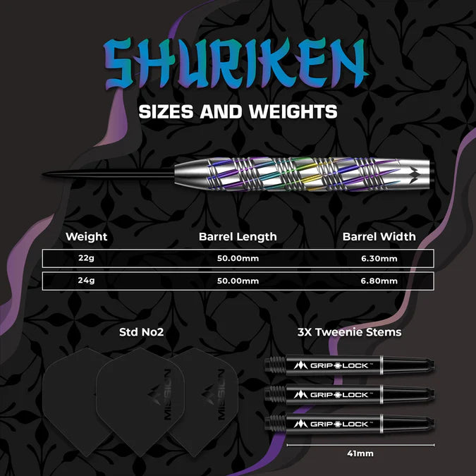 Mission Shuriken 90% Tungsten - Aussie Dart Supplies Online
