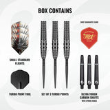 Gnarly Smasha Steel Tip Dart Set-90% Tungsten Barrels-Turbo Points