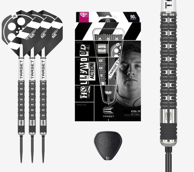 Target Chris Dobey Hollywood Action 90% Tungsten Swiss Point Darts Set.