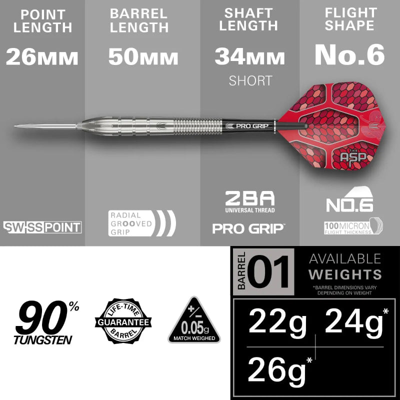 Target Nathan Aspinall G1 SP 90% Tungsten Darts Set