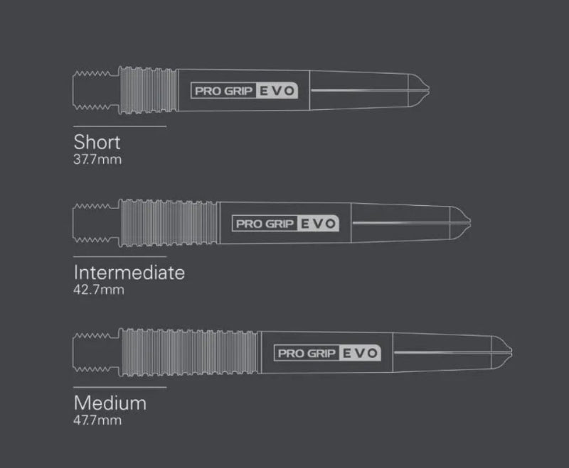 Target Pro Grip Evo AL Shafts Size Chart