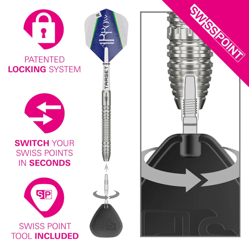 Target Shane McGuirk 90% Tungsten Swiss Point Darts Set.