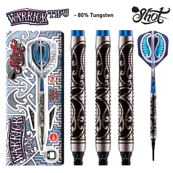 Warrior TIPU Soft Tip Dart Set - Front Weighted 80% Tungsten Barrel