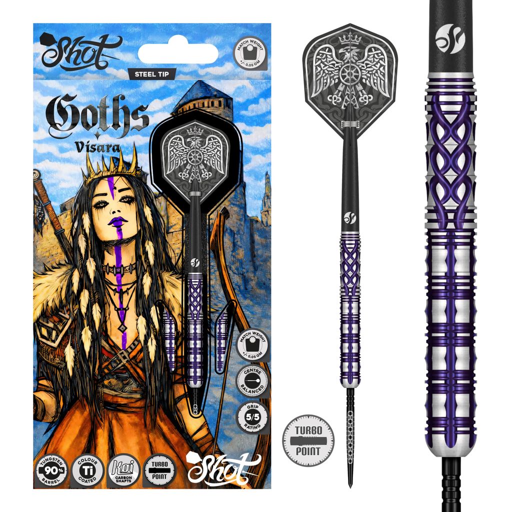 Goths Visara Steel Tip Dart Set-90% Tungsten Barrels