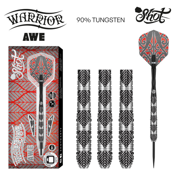 Warrior Awe Steel Tip Dart Set-90% Tungsten Barrels