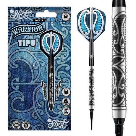 Warrior TIPU Soft Tip Dart Set - Front Weighted 80% Tungsten Barrel - Aussie Dart Supplies Online