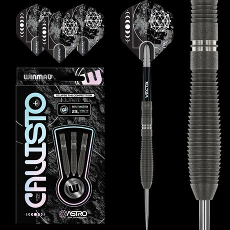 Winmau Callisto 2 Darts 90% Tungsten Steel Tip Darts Set.