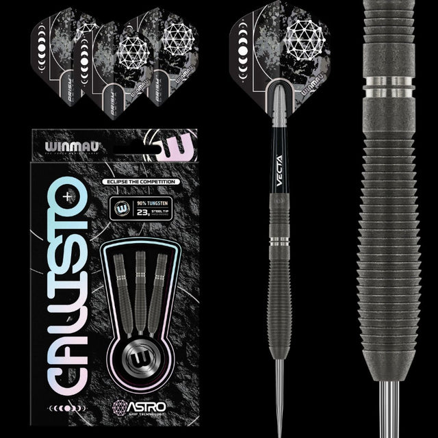 Winmau Callisto 2 Darts 90% Tungsten Steel Tip Darts Set.