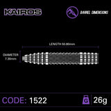 Winmau Kairos 2 90% Tungsten Darts 26G