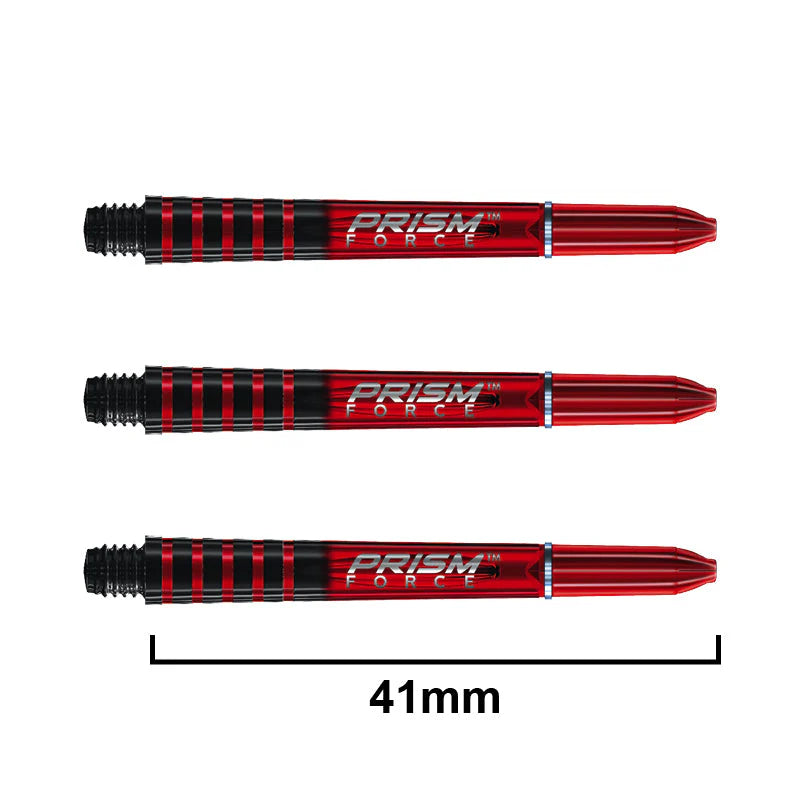 Winmau Prism Force intermediate Red dart shafts with durable poly design