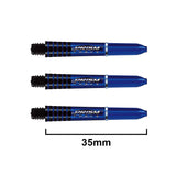 Winmau Prism Force Short blue dart shafts with durable poly design