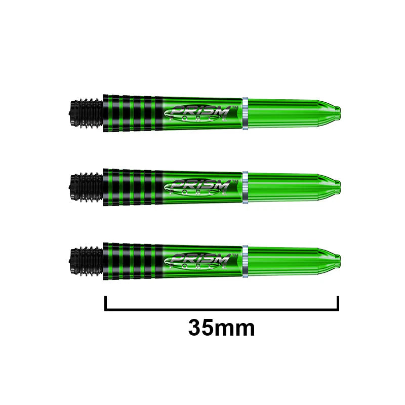 Winmau Prism Force Short Green dart shafts with durable poly design