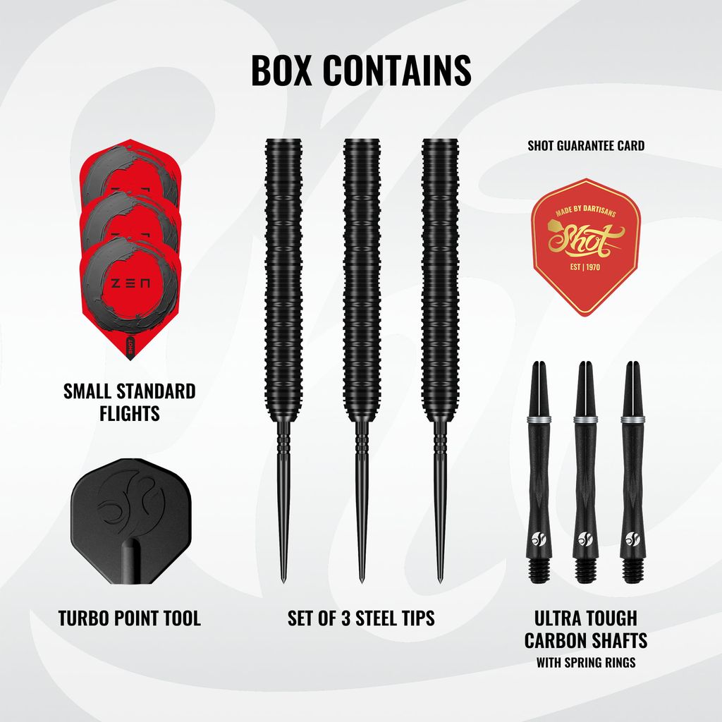Zen Straight Steel Tip Dart Set-90% Tungsten Barrels
