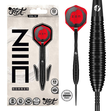 Zen Bomber Steel Tip Dart Set-90% Tungsten Barrels - Aussie Dart Supplies Online