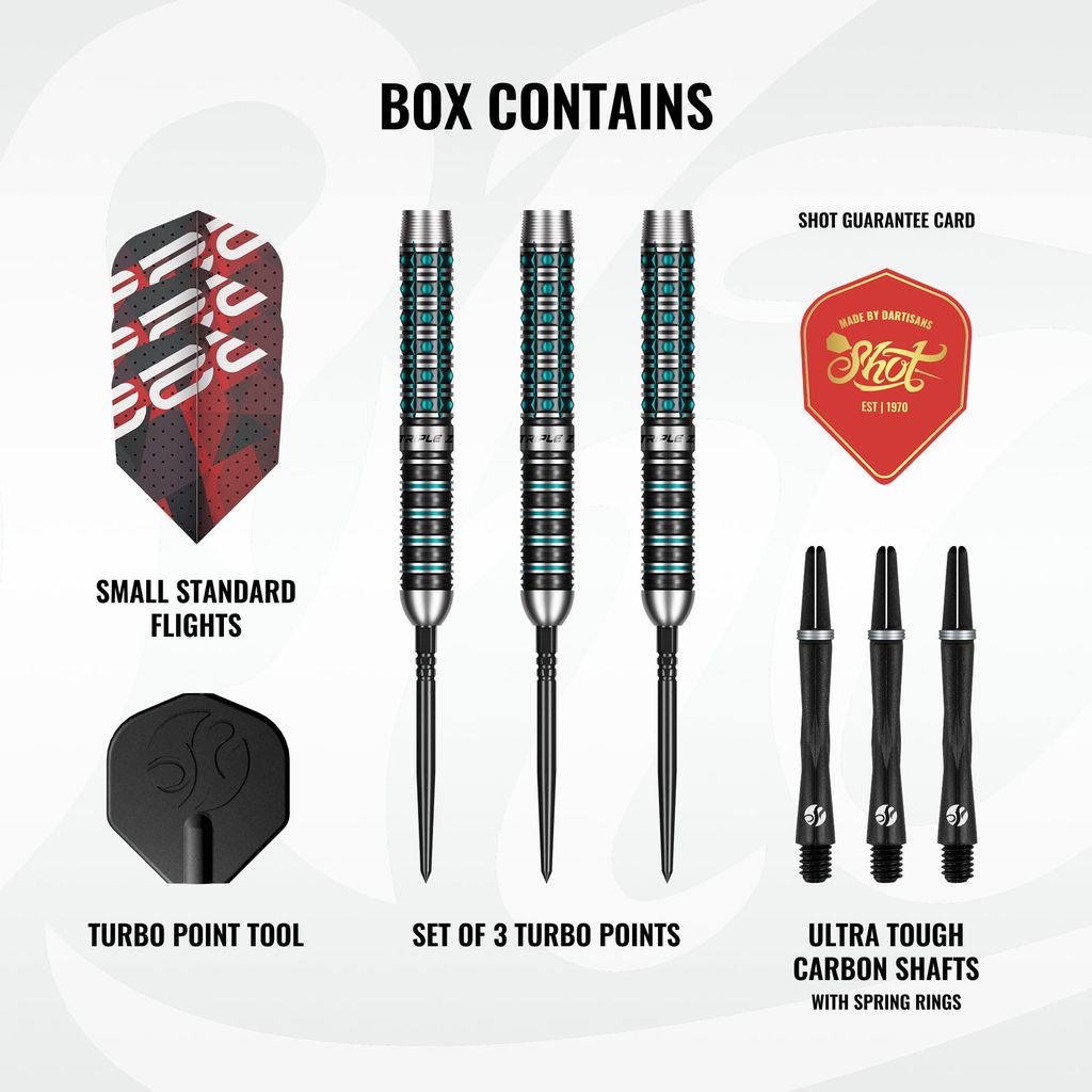 Shot Niels Zonneveld-Steel Tip Dart Set-90% Tungsten Turbo Points