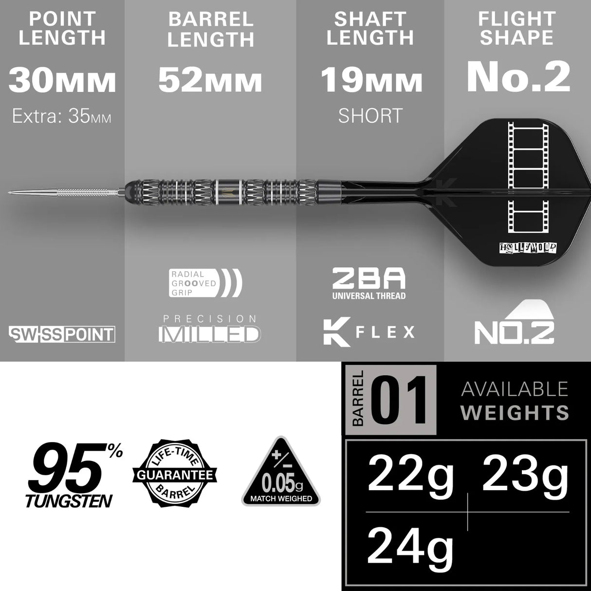 Chris Dobey 95K SP 95% Tungsten - Aussie Dart Supplies Online