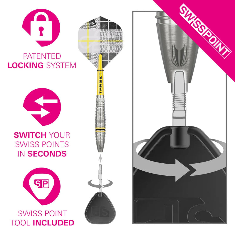 Target Scott Williams G2 90% Tungsten Swiss Point Darts Set.