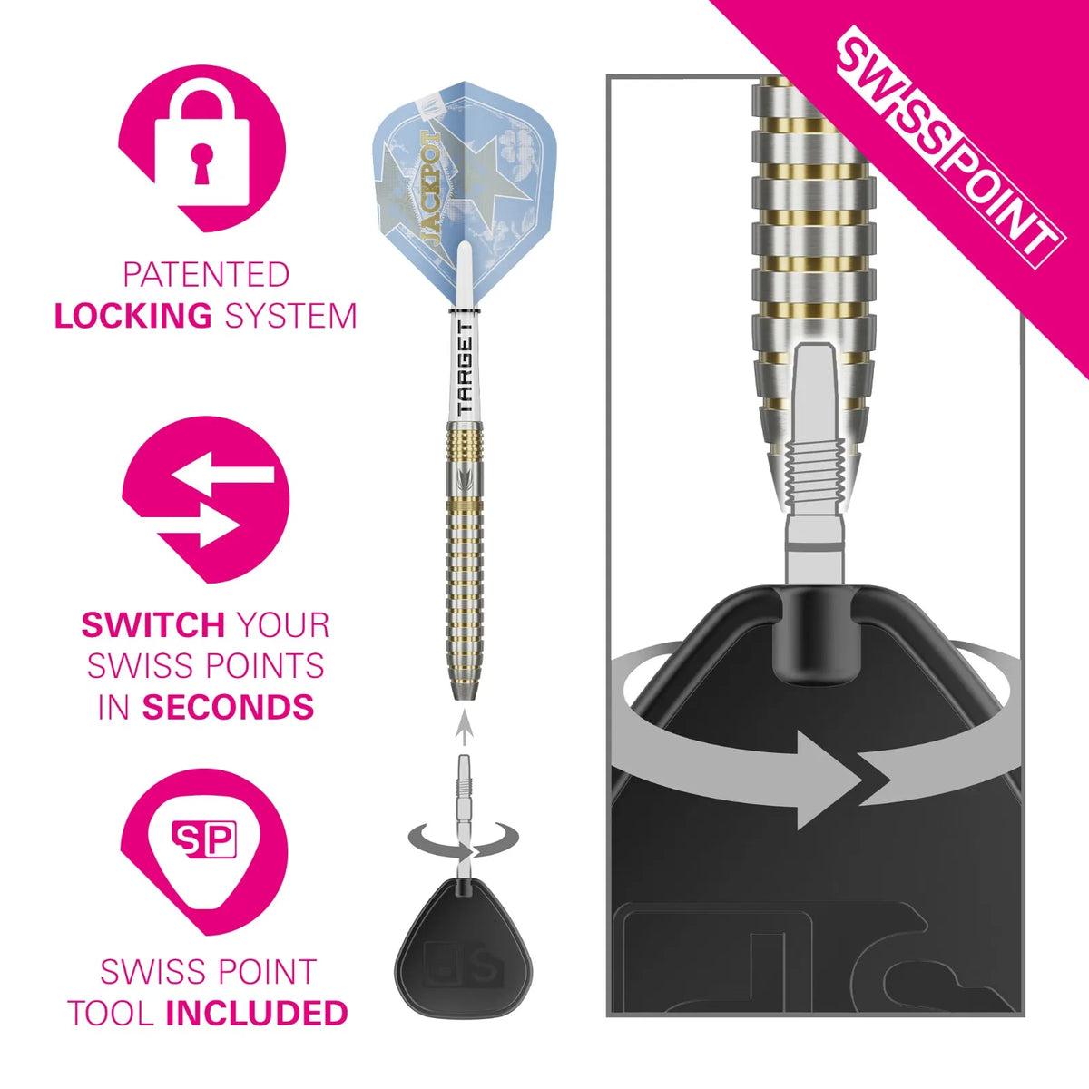 Target Adrian Lewis Showdown 95% Tungsten SP Darts Set