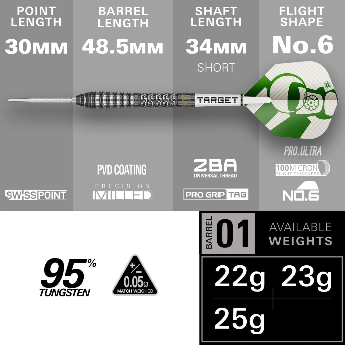 Target Charlie Manby 95% Tungsten Gen1 Darts Set