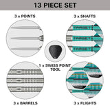 Target Hydra 01 90% Tungsten SP Steel Tip Darts.