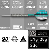 Target Hydra 02 90% Tungsten SP Steel Tip Darts